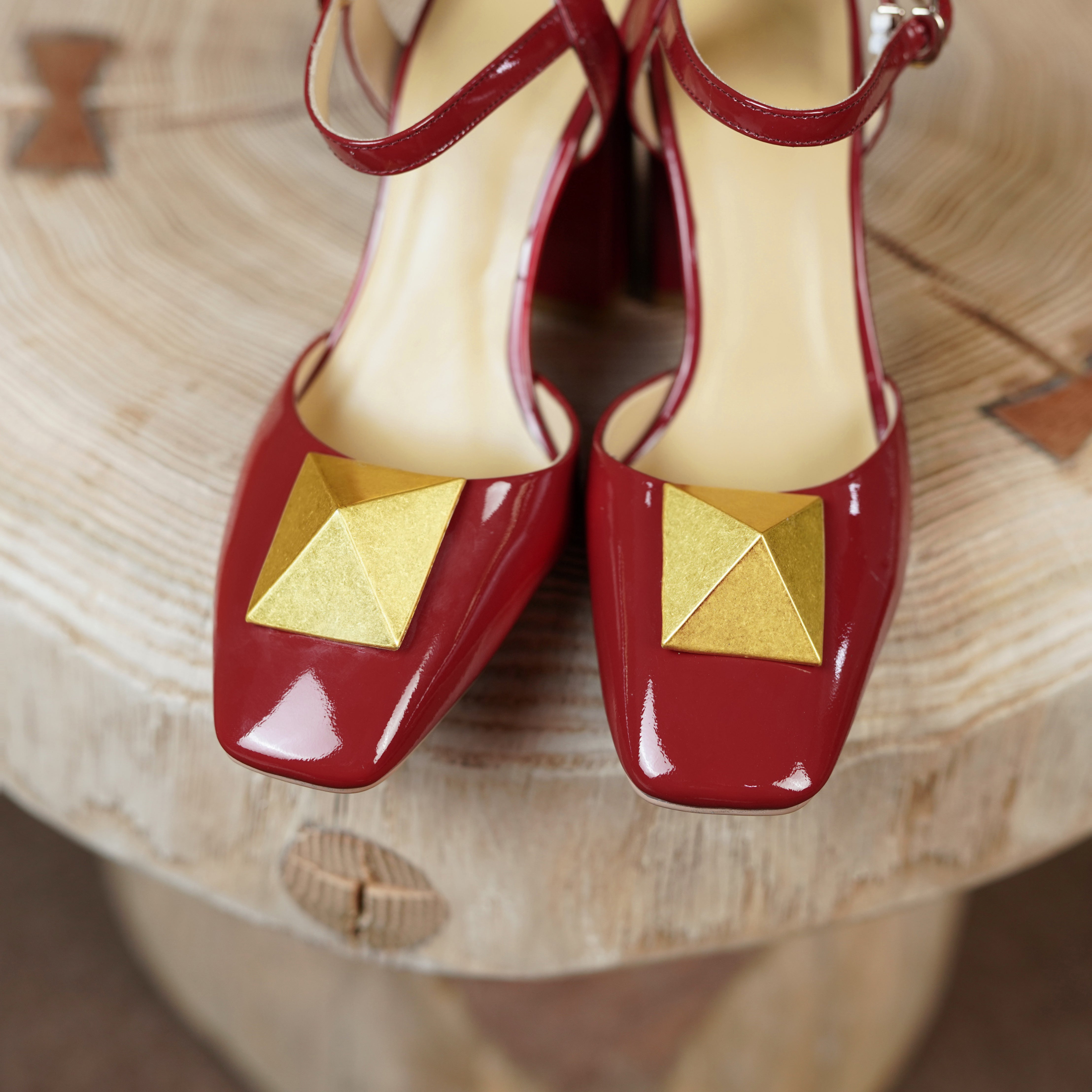 Caitlin High Chunky Heel Ankle Strap Pumps Newgew